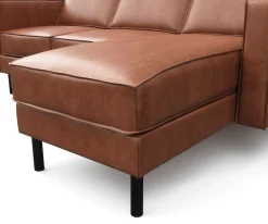 Ecksofa Leder DUKE rechts braun