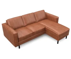 Ecksofa Leder DUKE rechts braun