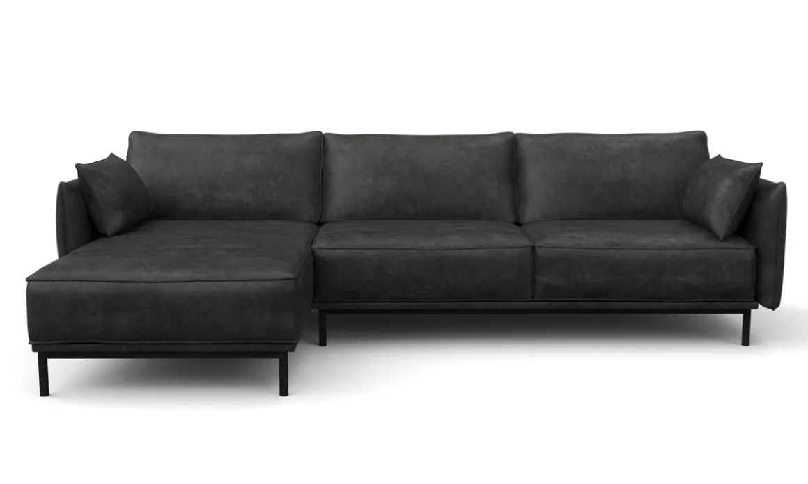 Ecksofa Leder ELVIS links anthrazit