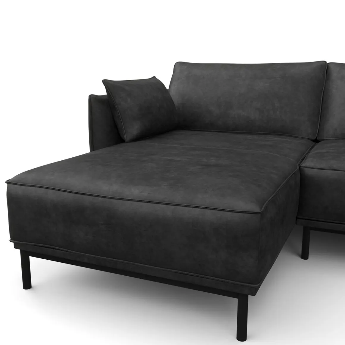 Ecksofa Leder ELVIS links anthrazit