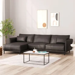 Ecksofa Leder ELVIS links anthrazit