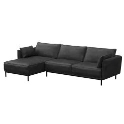 Ecksofa Leder ELVIS links anthrazit