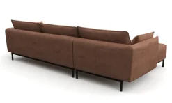 Ecksofa Leder ELVIS links braun
