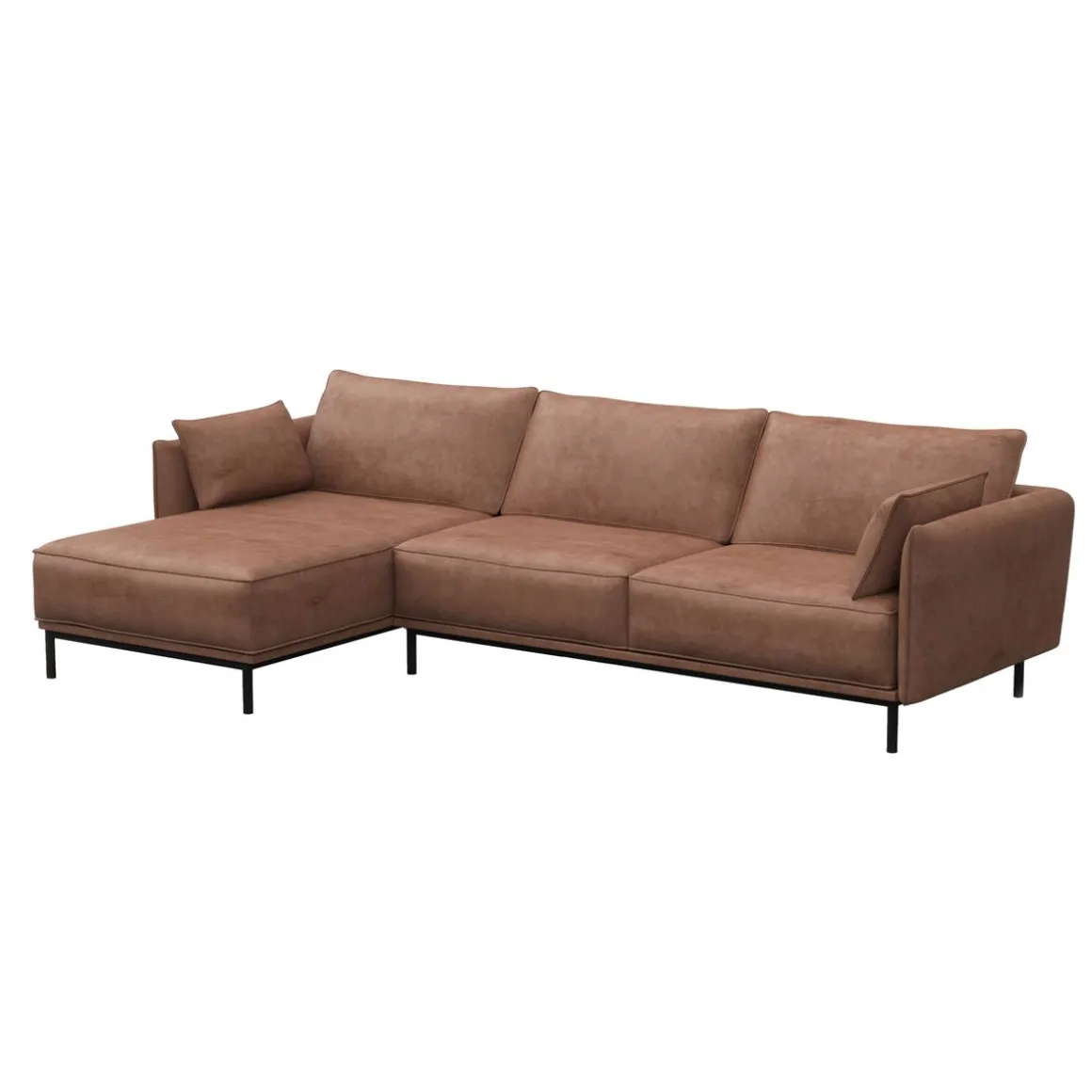 Ecksofa Leder ELVIS links braun