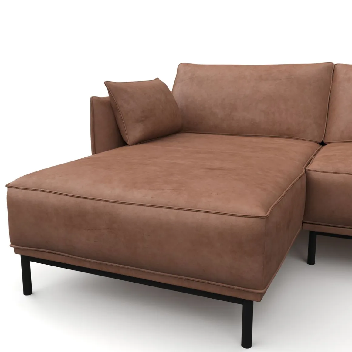 Ecksofa Leder ELVIS links braun