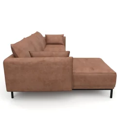 Ecksofa Leder ELVIS links braun