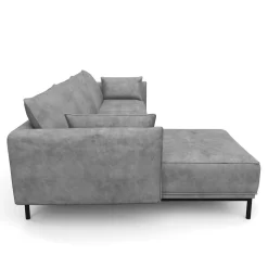 Ecksofa Leder ELVIS links grau