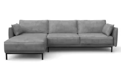 Ecksofa Leder ELVIS links grau