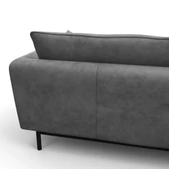 Ecksofa Leder ELVIS links grau