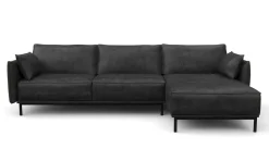 Ecksofa Leder ELVIS rechts anthrazit
