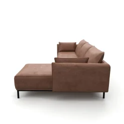 Ecksofa Leder ELVIS rechts braun