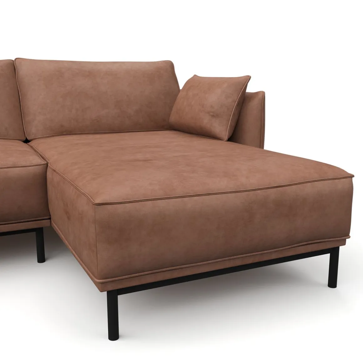 Ecksofa Leder ELVIS rechts braun