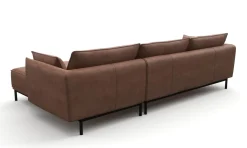 Ecksofa Leder ELVIS rechts braun