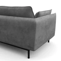 Ecksofa Leder ELVIS rechts grau