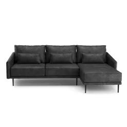 Ecksofa Leder LIV rechts anthrazit