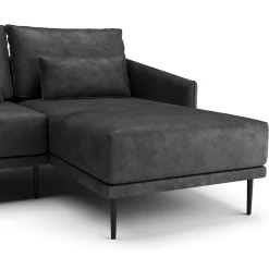 Ecksofa Leder LIV rechts anthrazit