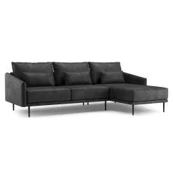Ecksofa Leder LIV rechts anthrazit