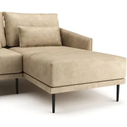 Ecksofa Leder LIV rechts beige