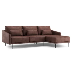 Ecksofa Leder LIV rechts braun