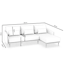 Ecksofa Leder LIV rechts braun