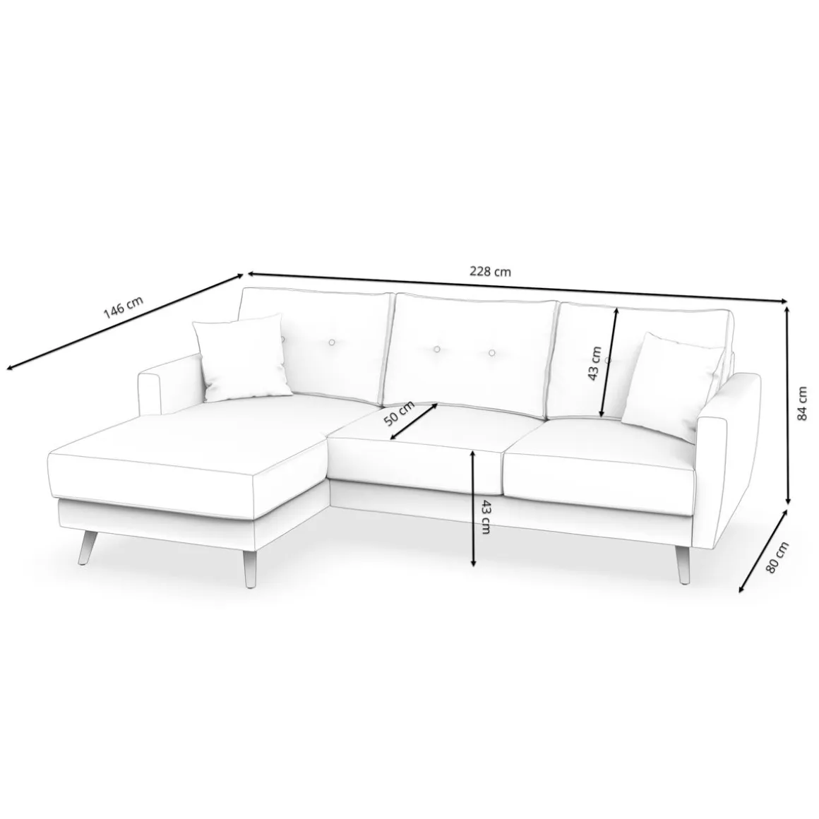 Ecksofa MANDY links anthrazit