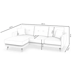 Ecksofa MANDY links blau