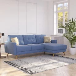 Ecksofa MANDY rechts blau