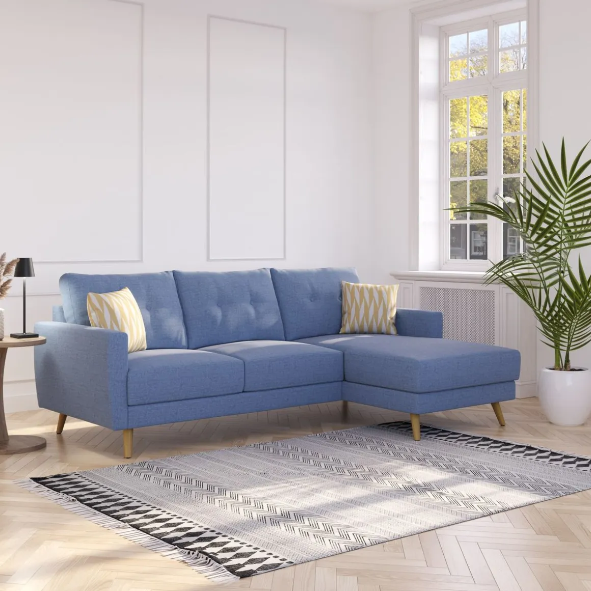Ecksofa MANDY rechts blau