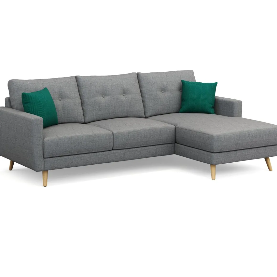 Ecksofa MANDY rechts grau