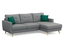 Ecksofa MANDY rechts grau
