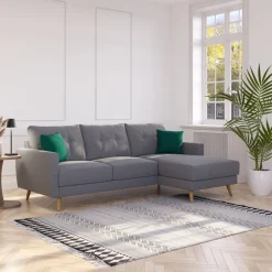 Ecksofa MANDY rechts grau