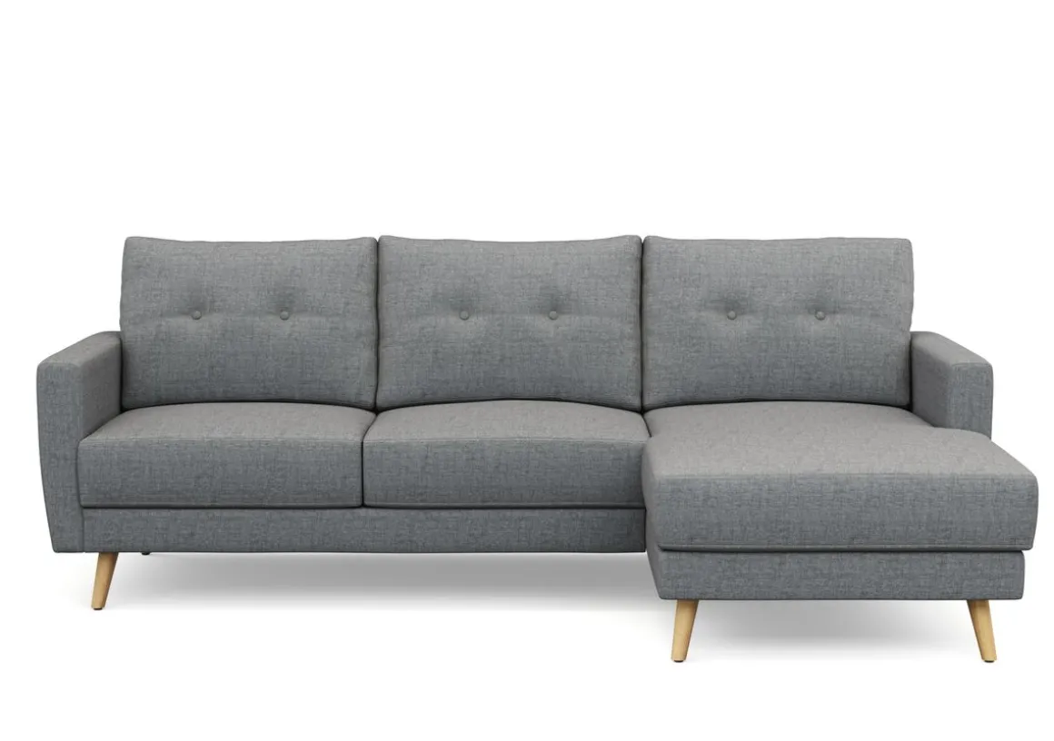 Ecksofa MANDY rechts grau