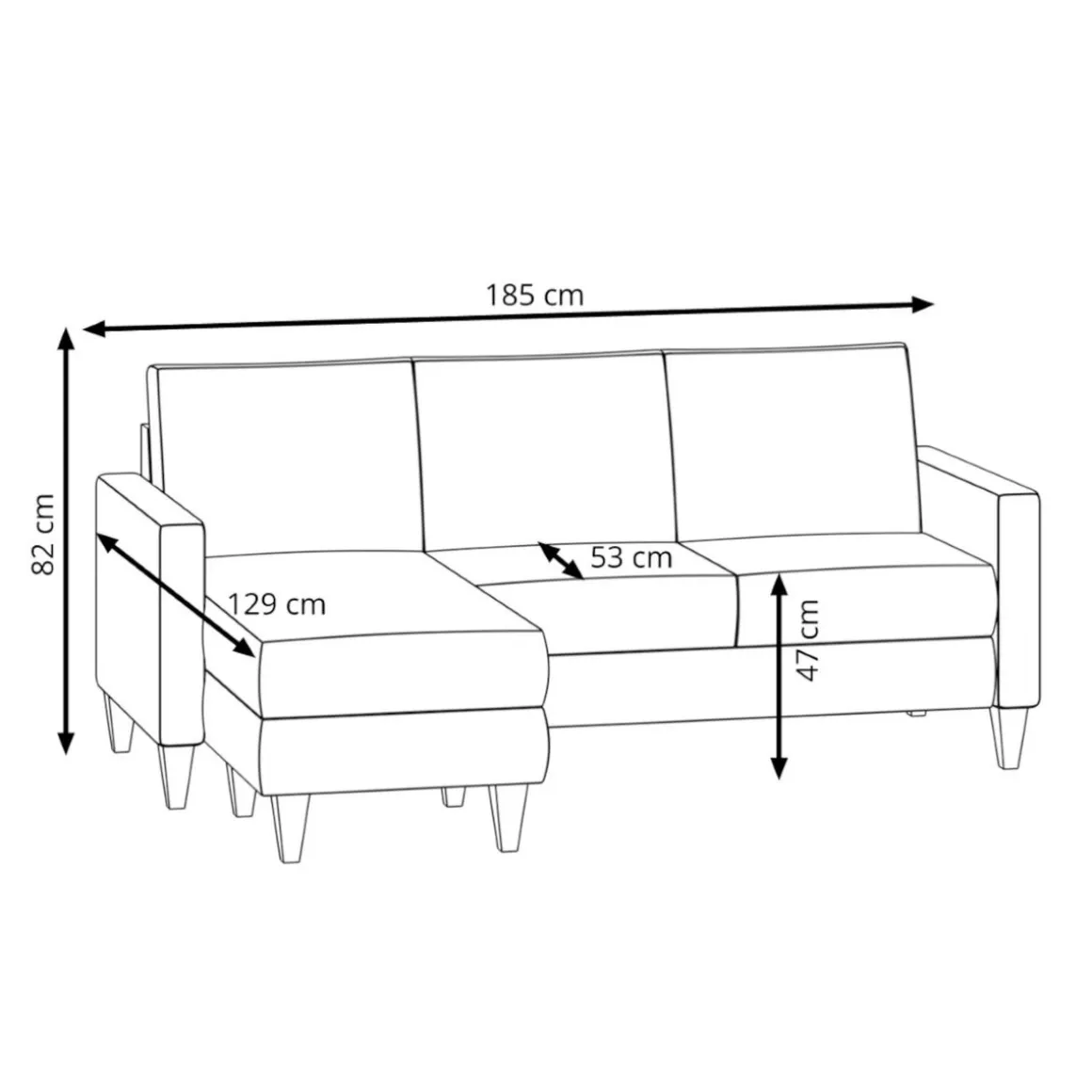 Ecksofa MILA anthrazit