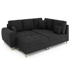 Ecksofa mit Ottomane ISLA rechts anthrazit