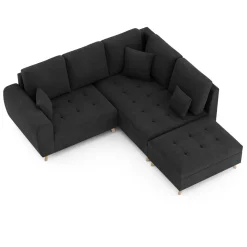 Ecksofa mit Ottomane ISLA rechts anthrazit