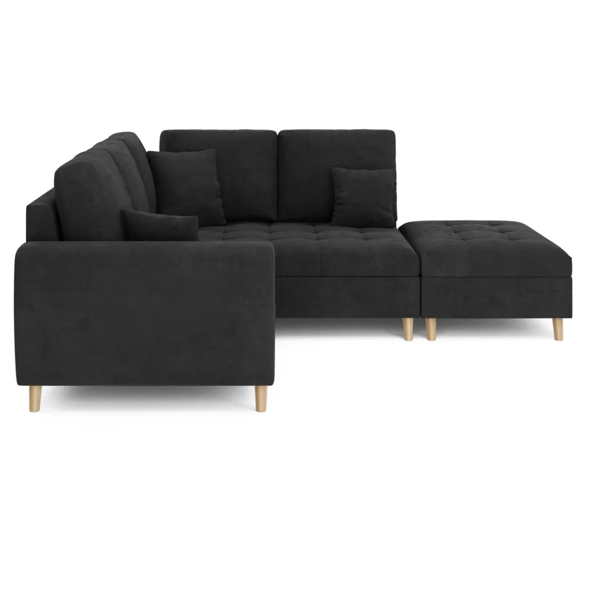 Ecksofa mit Ottomane ISLA rechts anthrazit