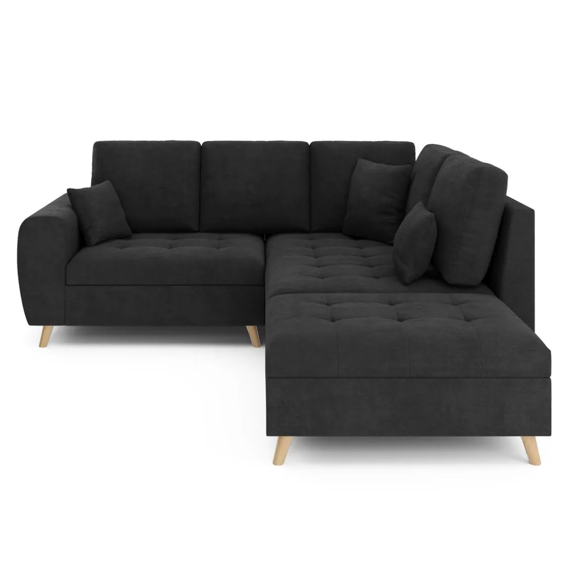 Ecksofa mit Ottomane ISLA rechts anthrazit
