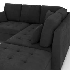 Ecksofa mit Ottomane ISLA rechts anthrazit