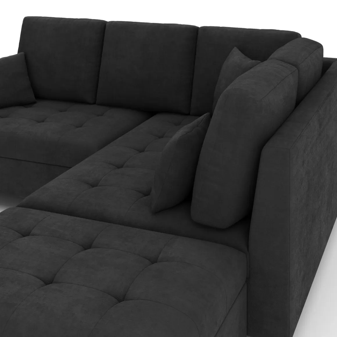 Ecksofa mit Ottomane ISLA rechts anthrazit