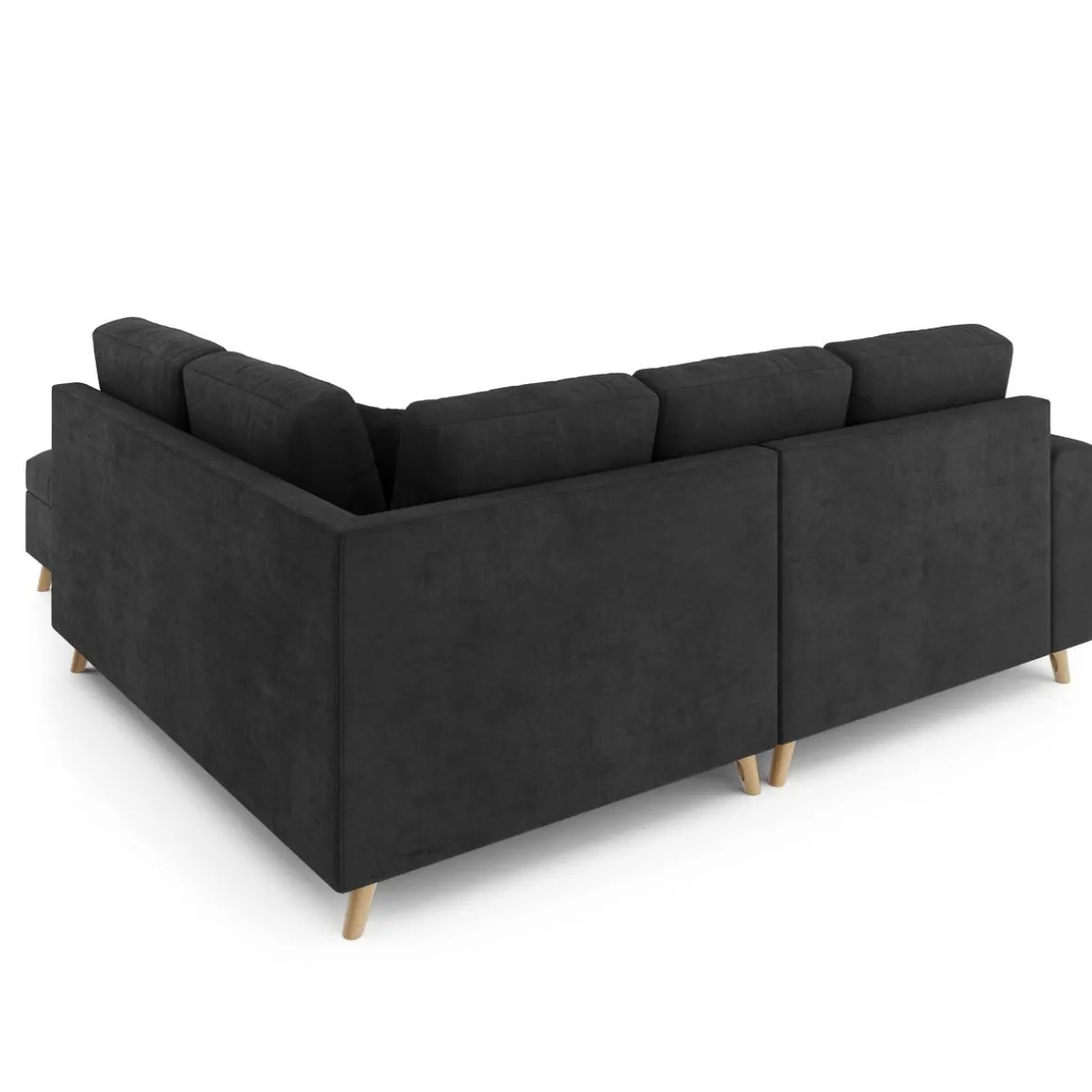 Ecksofa mit Ottomane ISLA rechts anthrazit