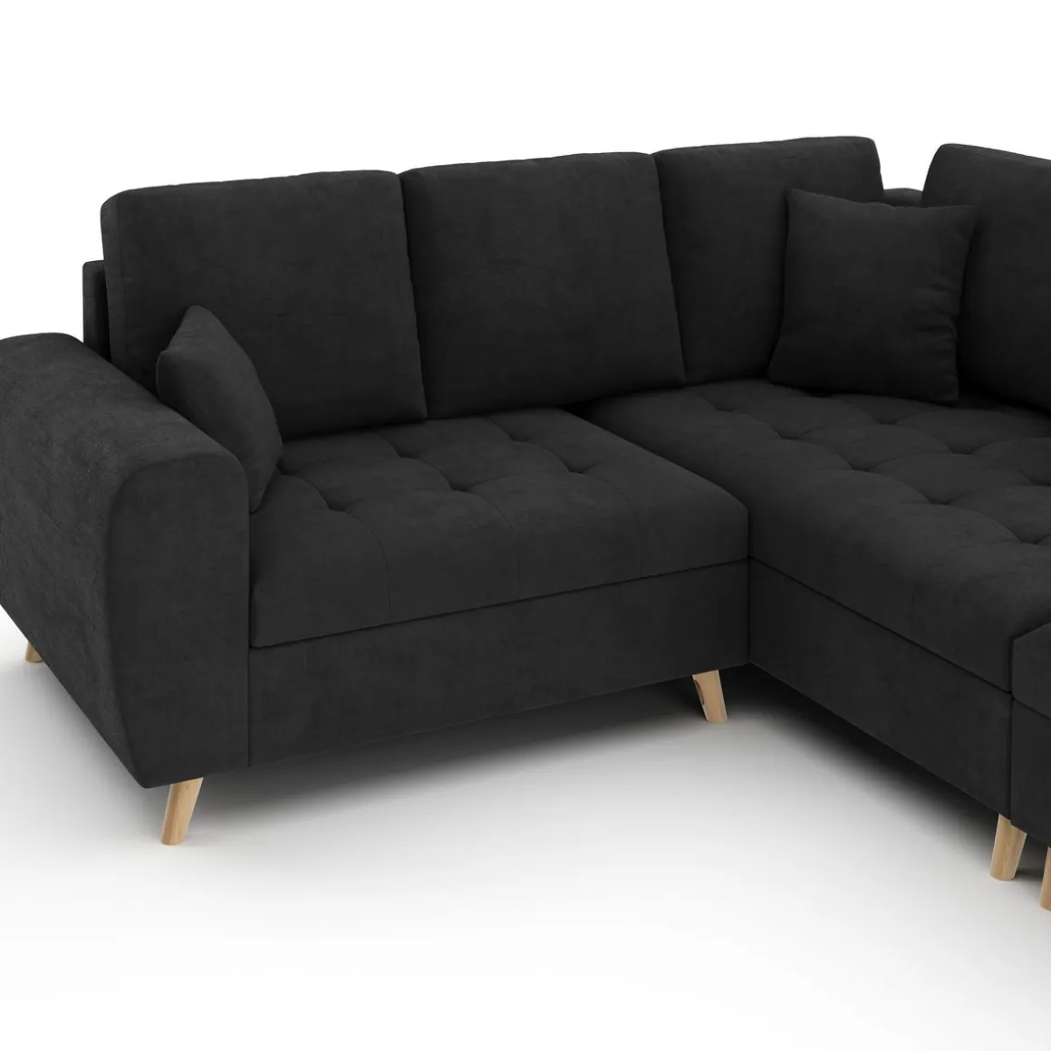 Ecksofa mit Ottomane ISLA rechts anthrazit