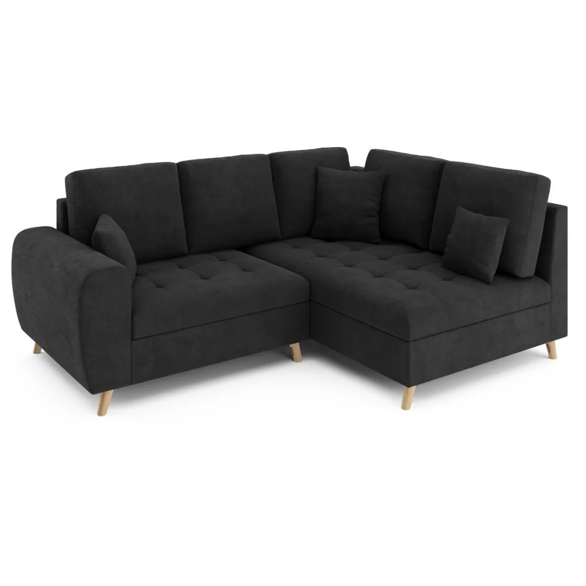 Ecksofa mit Ottomane ISLA rechts anthrazit