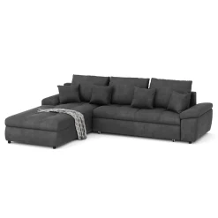 Ecksofa mit Schlaffunktion BRYNN links anthrazit
