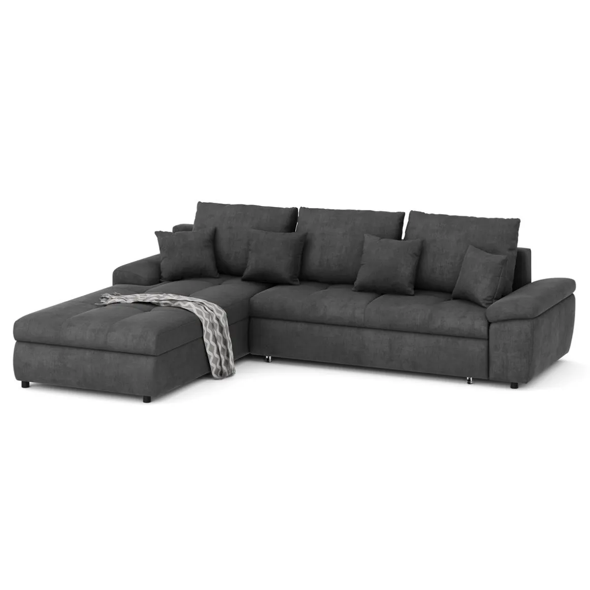 Ecksofa mit Schlaffunktion BRYNN links anthrazit