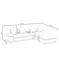 Ecksofa mit Schlaffunktion BRYNN rechts anthrazit