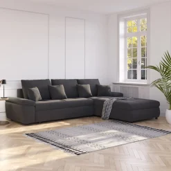 Ecksofa mit Schlaffunktion BRYNN rechts anthrazit
