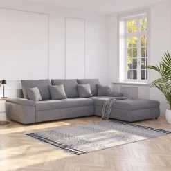 Ecksofa mit Schlaffunktion BRYNN rechts grau
