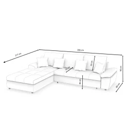 Ecksofa mit Schlaffunktion BRYNN links grau