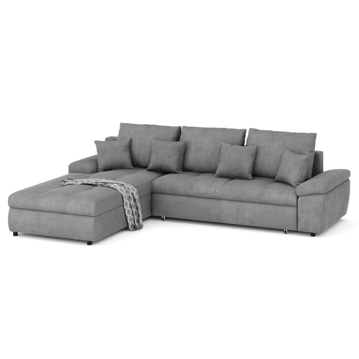 Ecksofa mit Schlaffunktion BRYNN links grau
