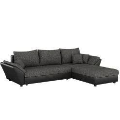 Ecksofa mit Schlaffunktion CAESAR links/rechts schwarz